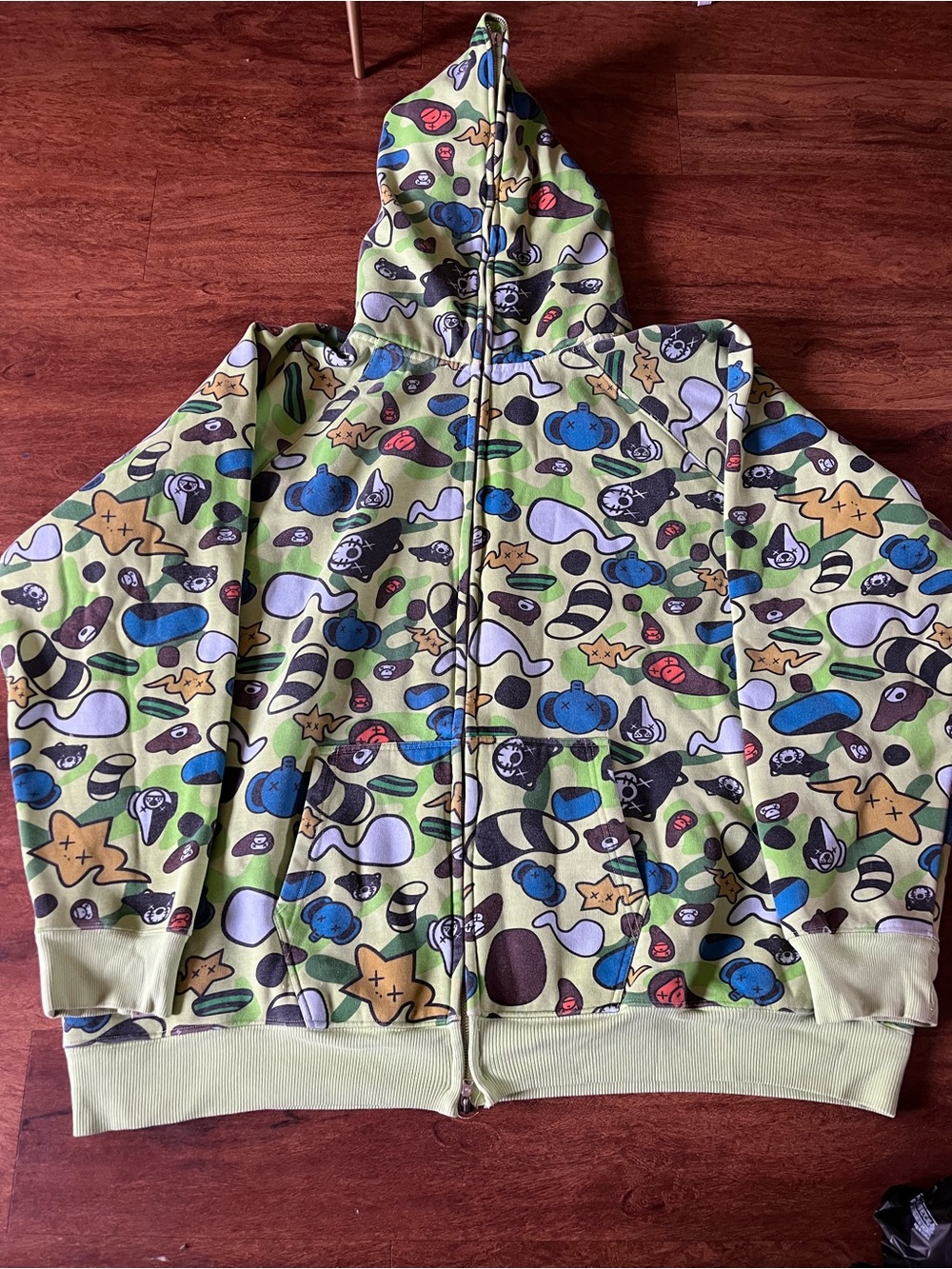 BAPE × KAWS Milo Animal Kingdom full zip hoodie NIGO green A  Bathing Ape 4xl